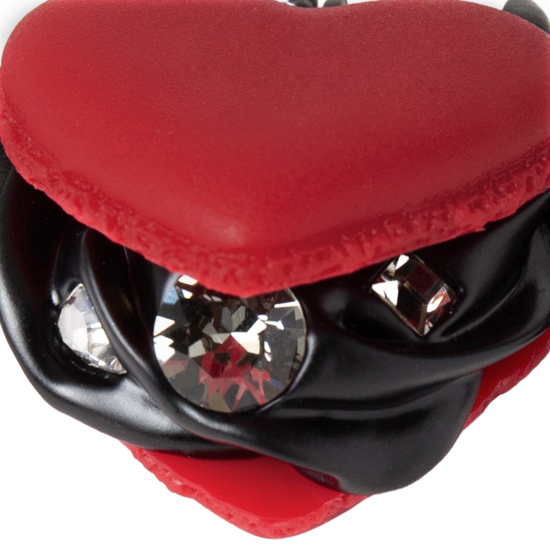 Devil Heart Black Sesame Macaron Necklace (Red)【Japan Jewelry】