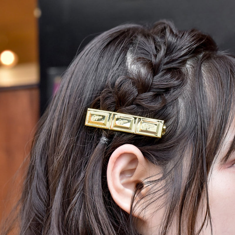 Chocolate Tablet Barrette (Gold)【Japan Jewelry】