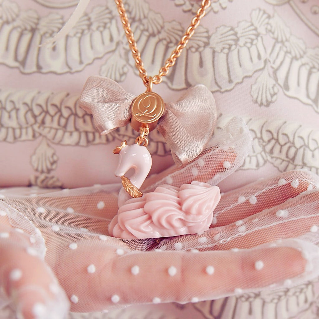 Pink Swan Cream Cake Necklace【Japan Jewelry】