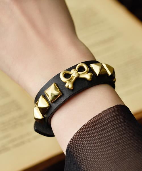 Rebone Leather Bracelet (Matt Gold)【Japan Jewelry】