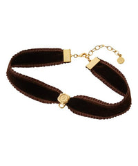 Selectable Happiness Velvet Ribbon Choker (Brown)【Japan Jewelry】