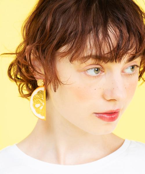 Fresh Orange Pierced Earrings (Pair)【Japan Jewelry】