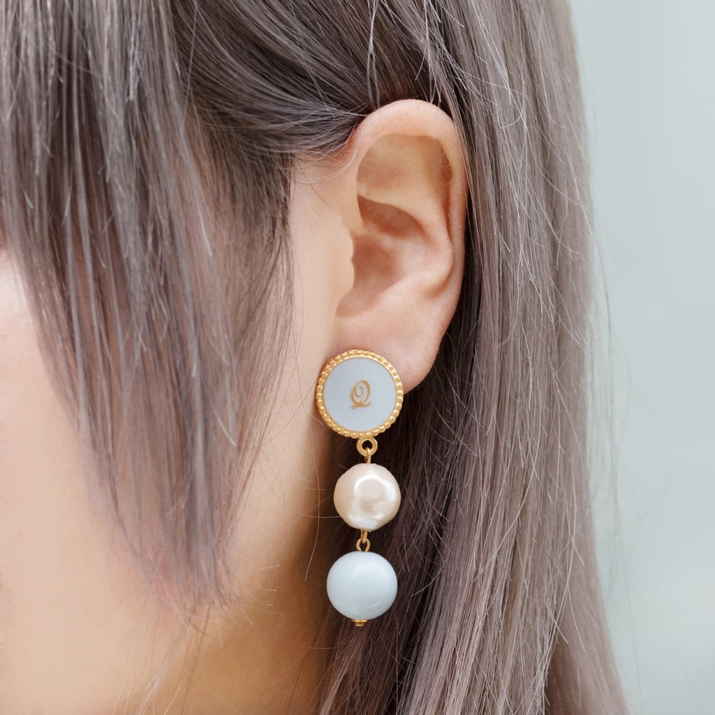 Light blue clearance pearl earrings