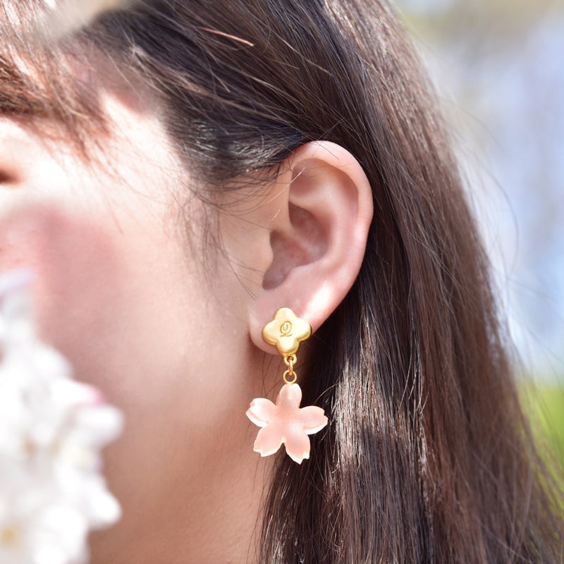 SAKURA Youkan Pierced Earrings (Pair)【Japan Jewelry】