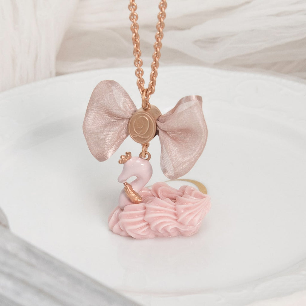 Pink Swan Cream Cake Necklace【Japan Jewelry】