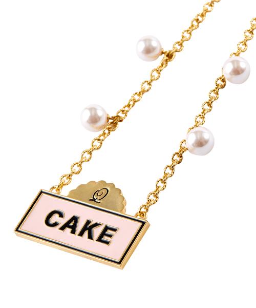 Cake Sign Necklace (Salmon Pink)【Japan Jewelry】