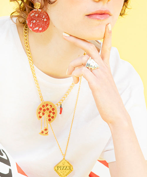 Melted Cheese Pepperoni Pizza Necklace【Japan Jewelry】