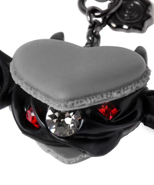 Devil Heart Black Sesame Macaron Bag Charm (Gray)【Japan Jewelry】