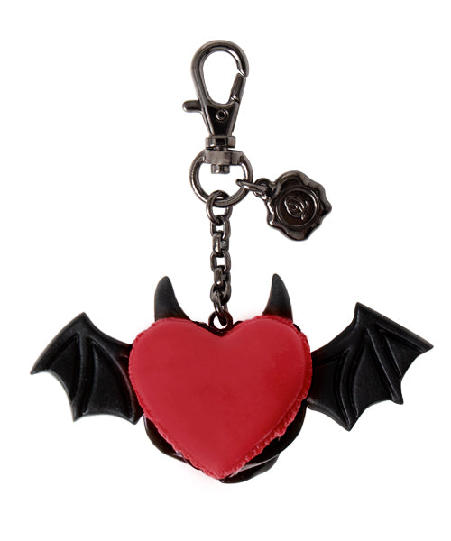 Devil Heart Black Sesame Macaron Bag Charm (Red)【Japan Jewelry】