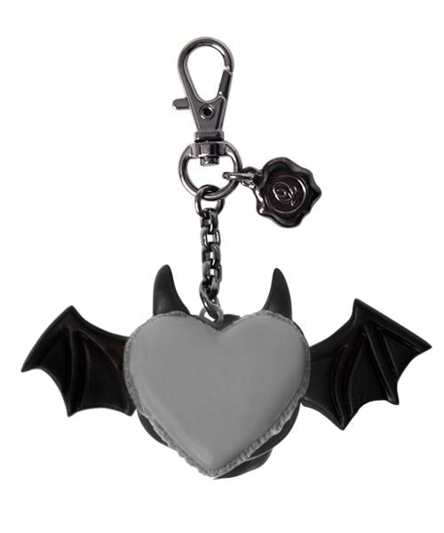 Devil Heart Black Sesame Macaron Bag Charm (Gray)【Japan Jewelry】