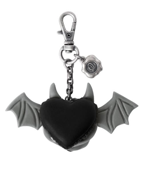 Devil Heart Black Sesame Macaron Bag Charm (Black)【Japan Jewelry】