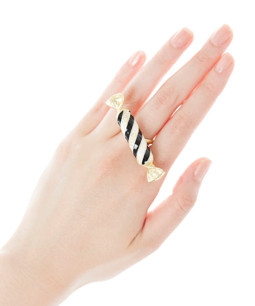 Stripe Candy Ring (Black)【Japan Jewelry】