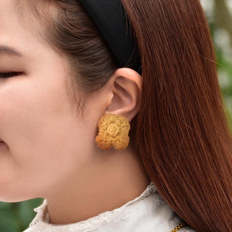 Teddy Bear's Tail Maple Cookie Pierced Earring (1 Piece)【Japan Jewelry】