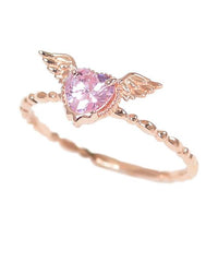 【10K-Pink Gold】Melty Angel Heart Ring