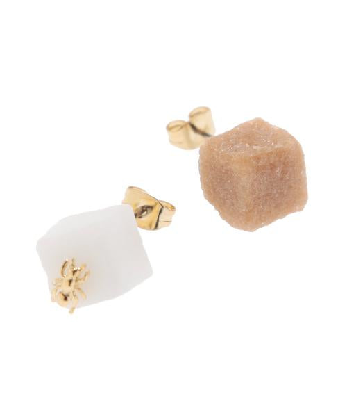 Sugar Cube Pierced Earrings (Pair)【Japan Jewelry】