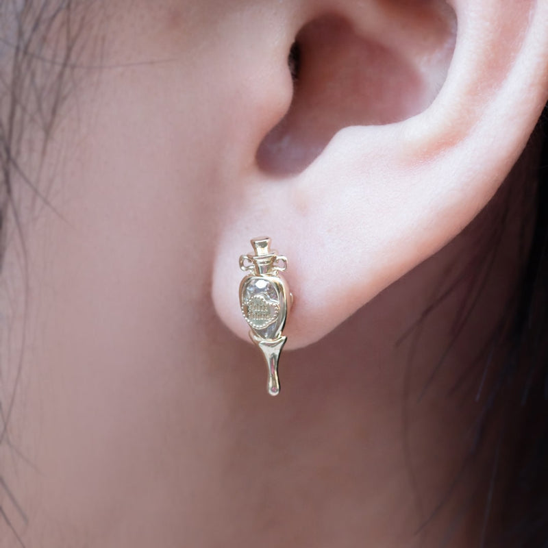 【Harry Potter × Q-pot. collaboration / 10K-Yellow Gold】Felix Felicis Pierced Earring (1 Piece)【Japan Jewelry】