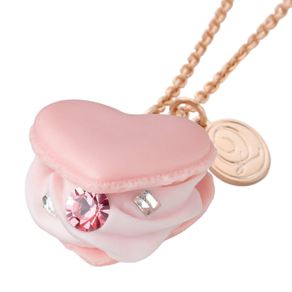 Love Heart Macaron Necklace (Pink)【Japan Jewelry】