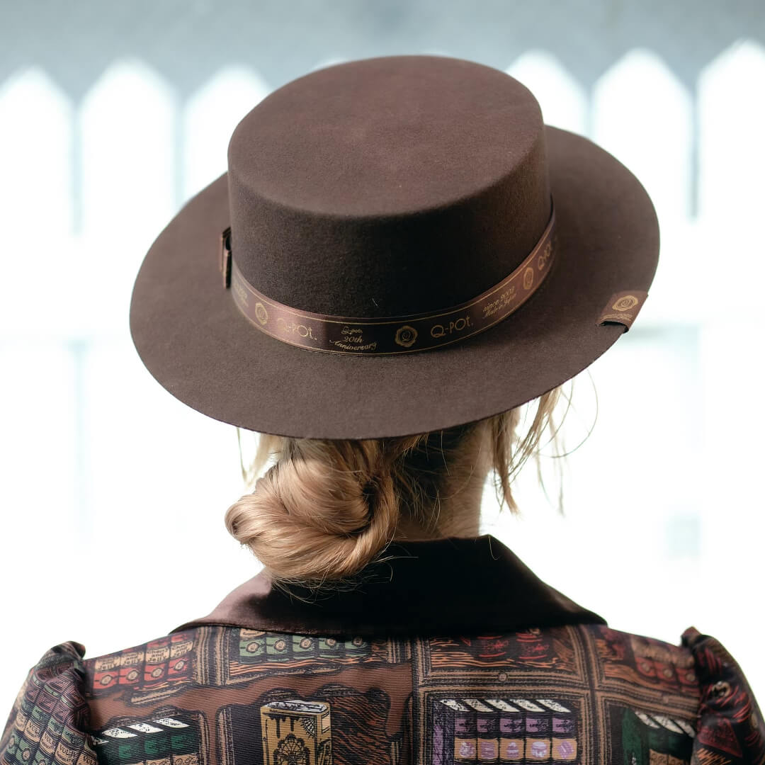 20th Anniversary Ribbon Chocolate Felt Boater Hat【Japan Jewelry