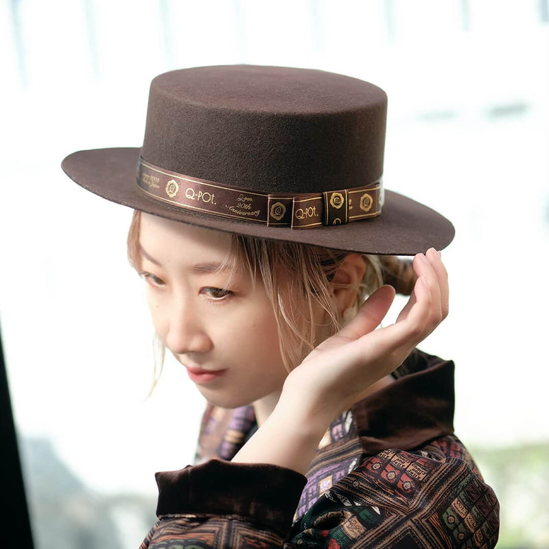 20th Anniversary Ribbon Chocolate Felt Boater Hat【Japan Jewelry】