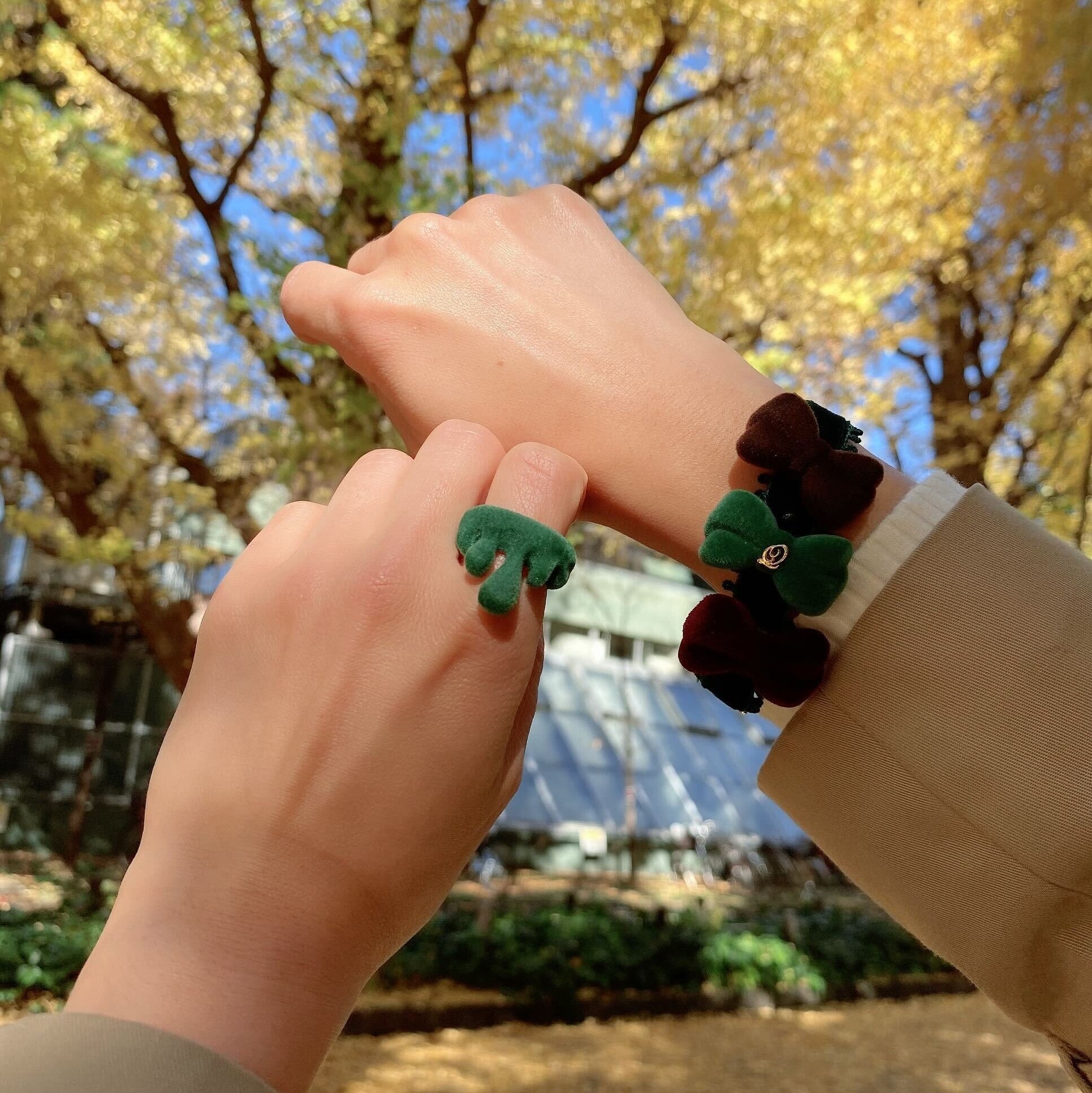 Flocky Green Melt Ring【Japan Jewelry】