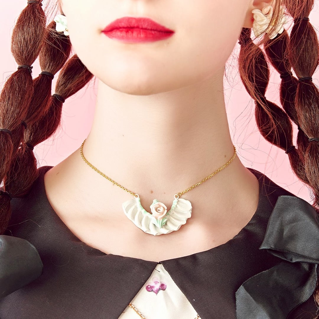 Rose Cream Necklace【Japan Jewelry】
