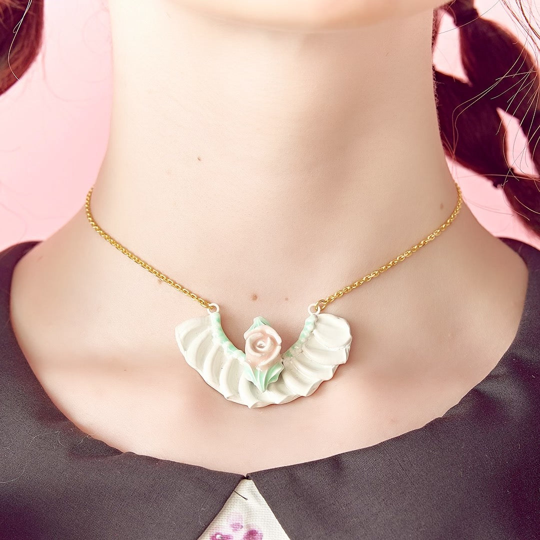 Rose Cream Necklace【Japan Jewelry】