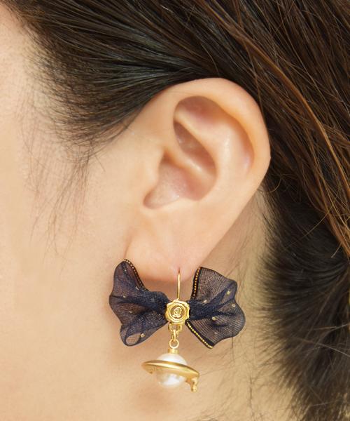 Milk Planet Pierced Earrings (Pair)【Japan Jewelry】
