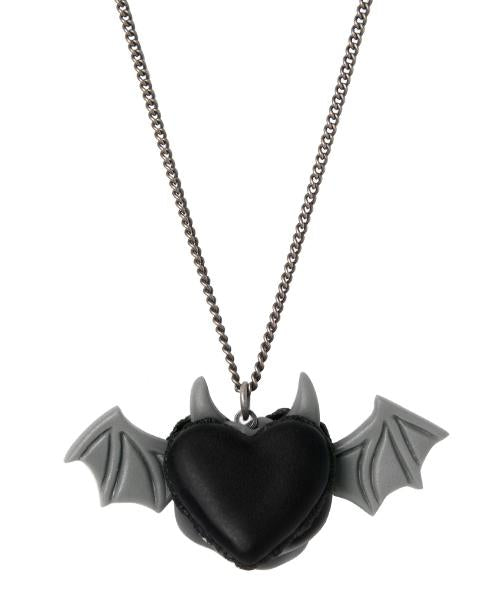 Devil Heart Black Sesame Macaron Necklace (Black)【Japan Jewelry】