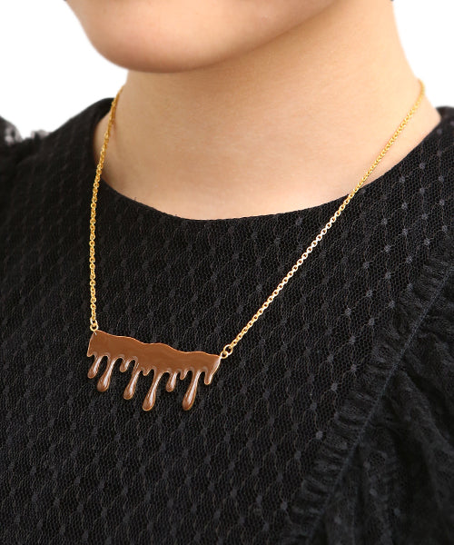 Melty Milk Chocolate Necklace (Brown)【Japan Jewelry】