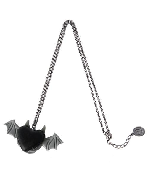 Devil Heart Black Sesame Macaron Necklace (Black)【Japan Jewelry】