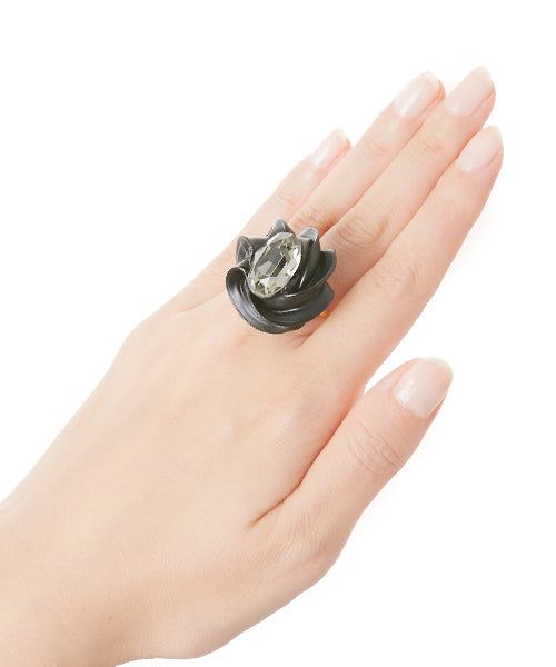 Jewel Whipped Cream Ring (Black)【Japan Jewelry】