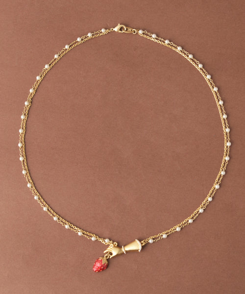Sneak Strawberry Pearl Necklace【Japan Jewelry】