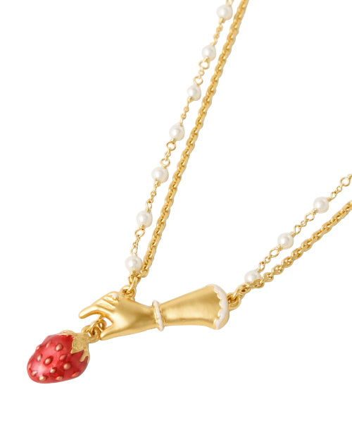 Sneak Strawberry Pearl Necklace【Japan Jewelry】