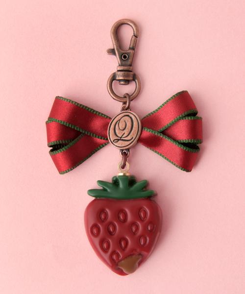 Strawberry Ganache Ribbon Bag Charm (Red)【Japan Jewelry】