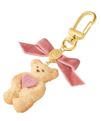 Teddy Bear Milk Cookie Keychain (Pink Heart)【Japan Jewelry】