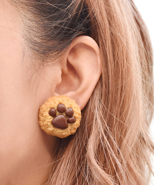 Teddy Bear's Paw Maple Cookie Pierced Earring (1 Piece)【Japan Jewelry】