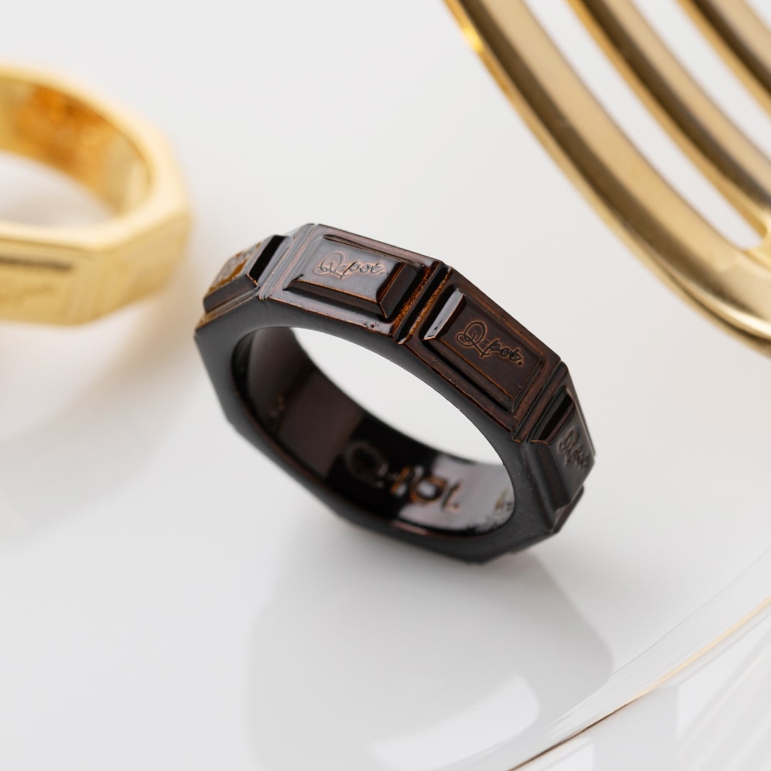 Chocolate Tablet Ring (Brown)【Japan Jewelry】