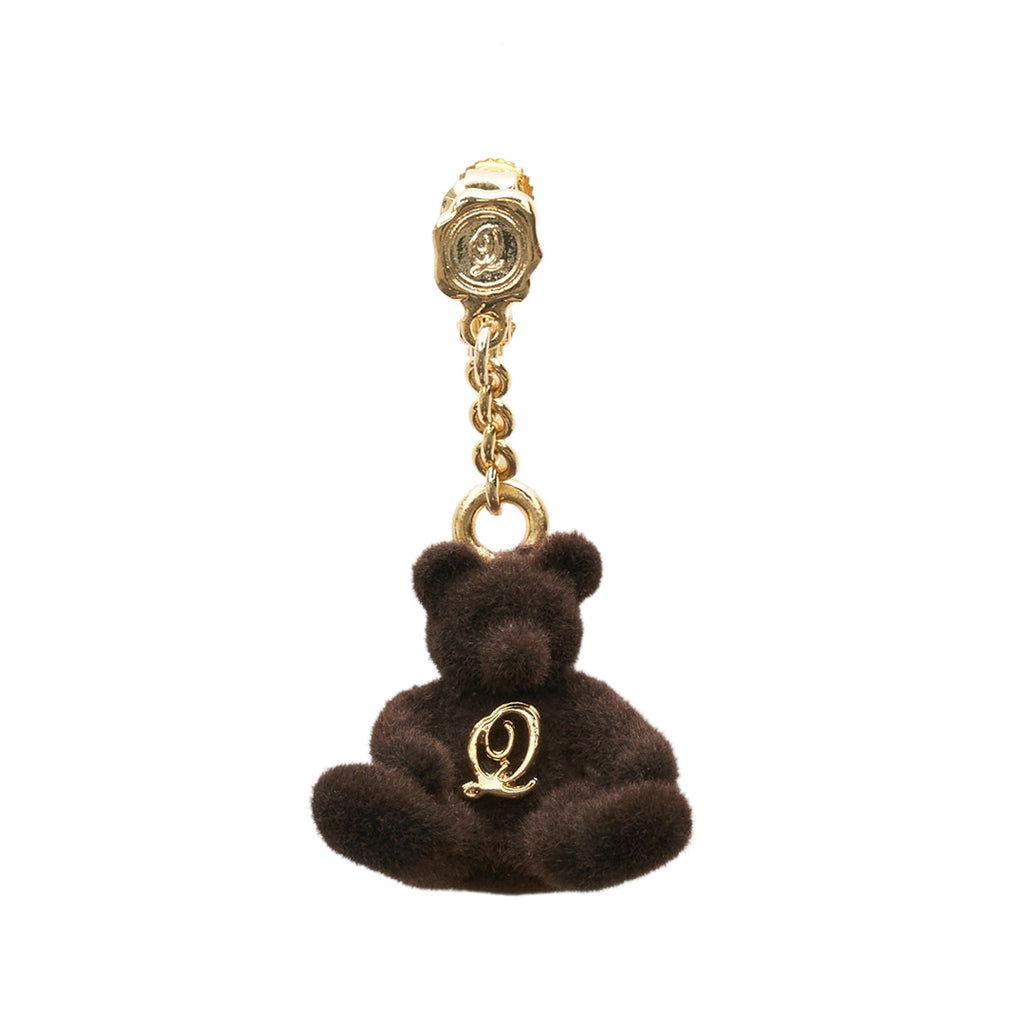 Flocky Brown Bear Clip-On Earring (1 Piece)【Japan Jewelry】