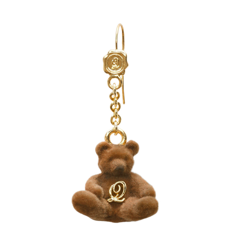Flocky Light Brown Bear Pierced Earring (1 Piece)【Japan Jewelry】