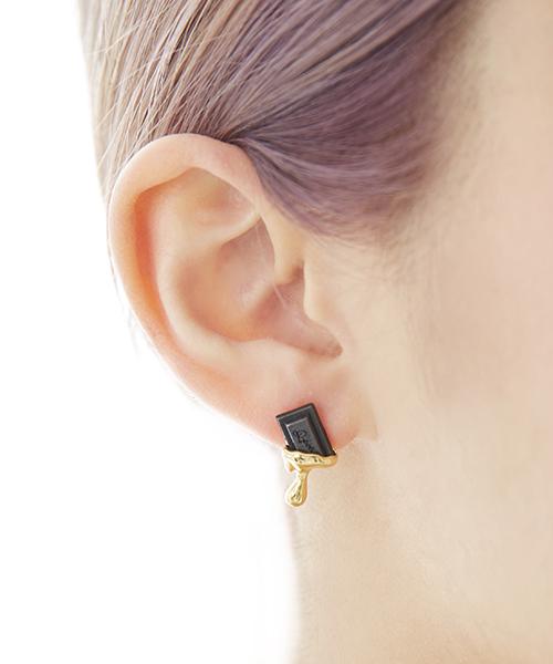 Melty Chocolate Pierced Earring (1 Piece)【Japan Jewelry】