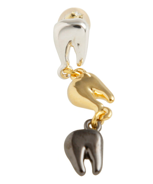【Silver925/Special Package】3 Pieces Teeth Pierced Earring (1 Piece)【Japan Jewelry】