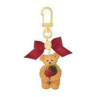 Teddy Bear Maple Cookie Keychain (Strawberry)【Japan Jewelry】
