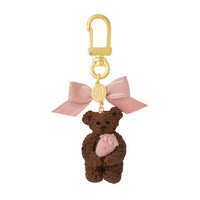 Teddy Bear Chocolate Cookie Keychain (Strawberry)【Japan Jewelry】
