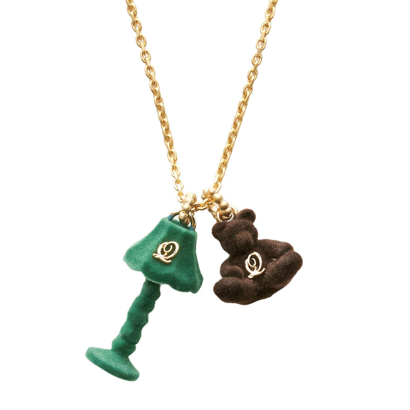 Flocky Brown Bear & Stand Light Necklace【Japan Jewelry】