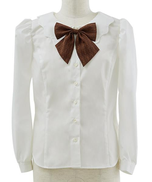 Melty Collar Blouse (Chocolate Ribbon)【Japan Jewelry】