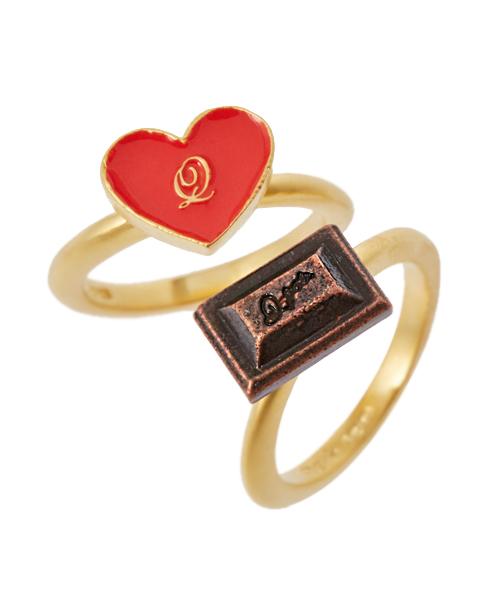 Chocolate Lovers Rings Set (Red / US5)【Japan Jewelry】