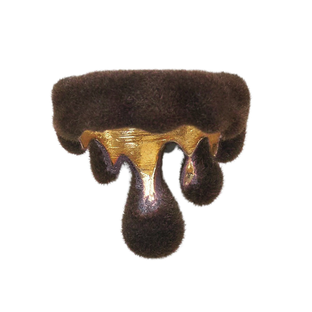 Flocky Brown Melt Ring【Japan Jewelry】