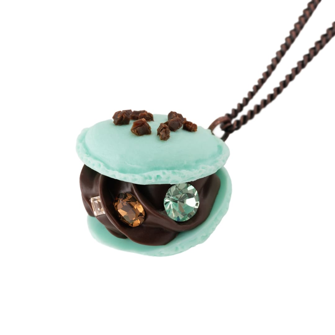 Mint Chocolate Macaron Necklace【Japan Jewelry】