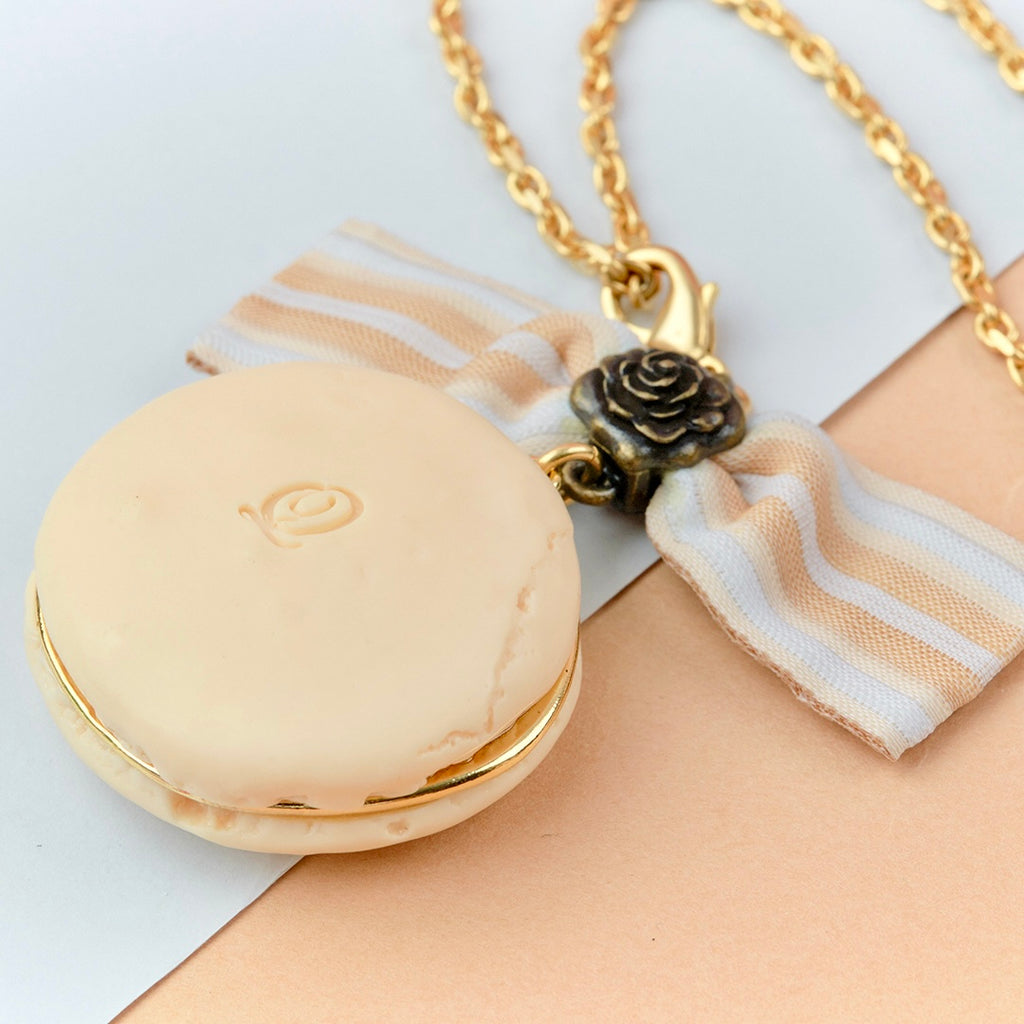 Je t'aime Macaron Ribbon Necklace (Ivory)【Japan Jewelry】