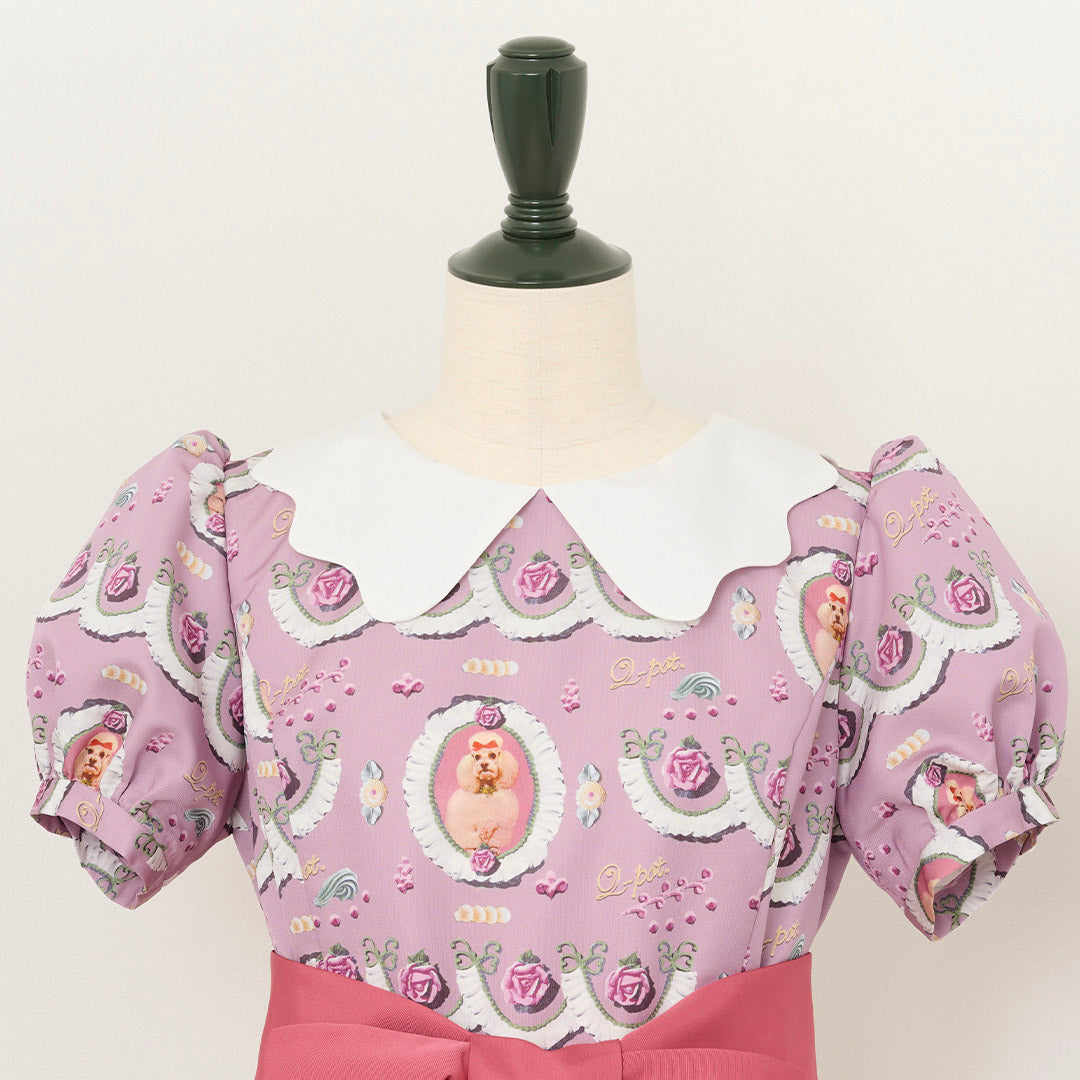 Poodle Cake Puff Sleeve Dress (Old Rose)【Japan Jewelry】